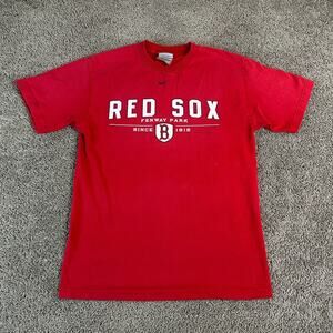 Boston Red Sox Shirt Mens Medium Red Blue Center Swoosh 2007 Nike Casual